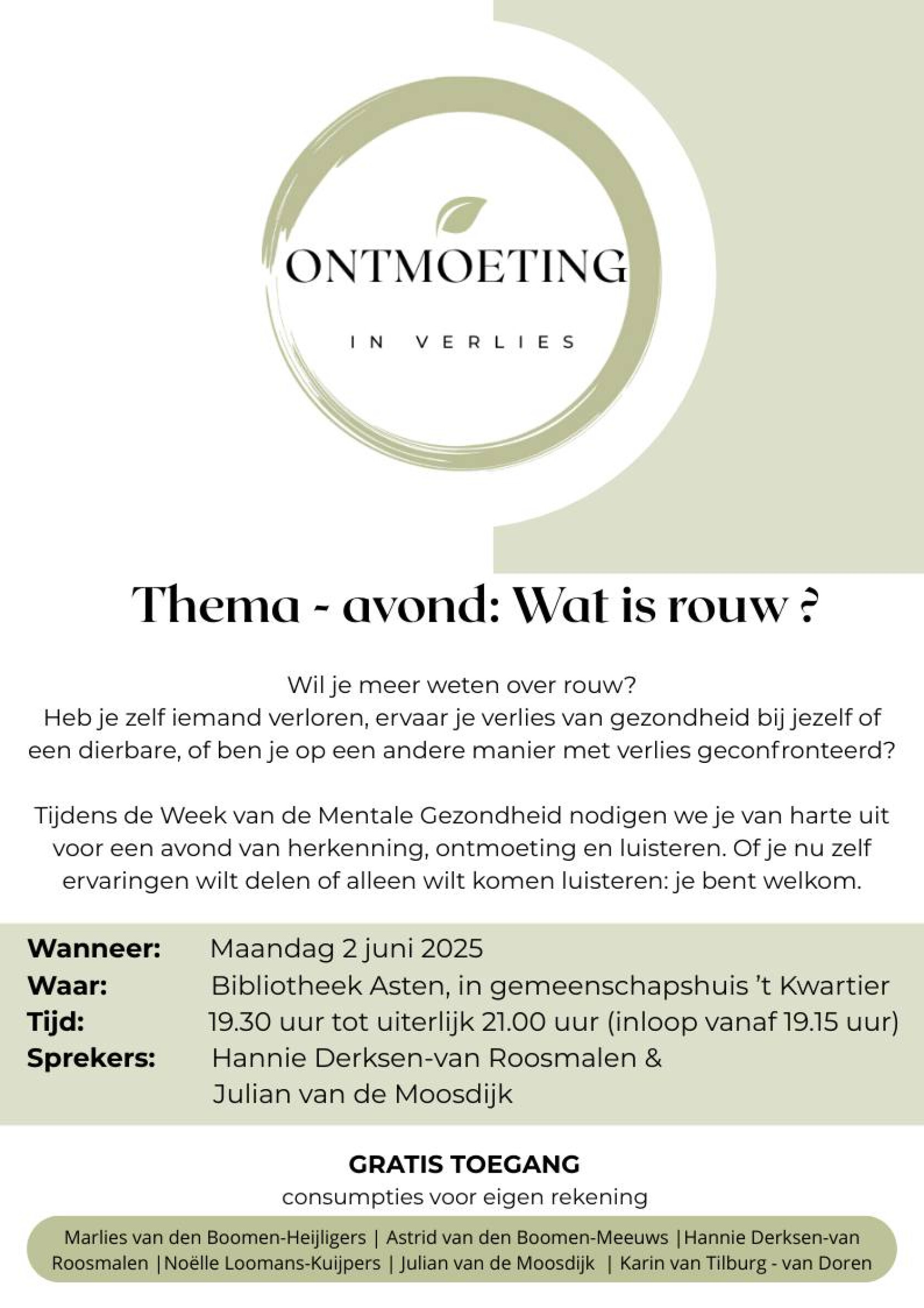 Thema avond - Wat is rouw? - Ontmoeting in verlies