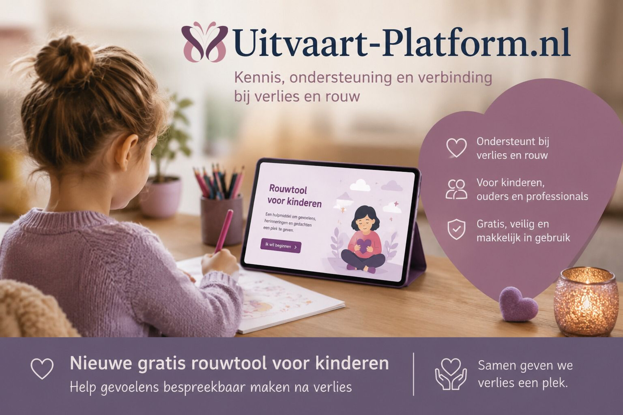 Uitvaart-Platform.nl lanceert gratis rouwtool voor kinderen: steun bij verlies en rouwverwerking